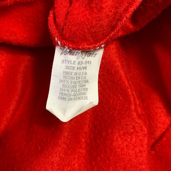 Vanity Fair Red Maxi Robe Size M Long Sleeve Tassel Zipper Cozy Loungewear USA - Picture 11 of 14